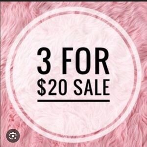 Any Item $20 Or Less = 3/$20